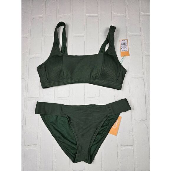 Kona Sol Green Bikini 2 Piece Set Large - Picture 1 of 3